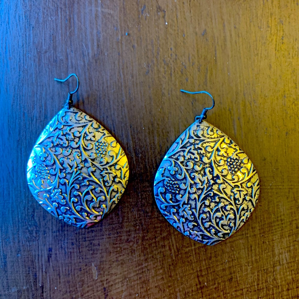 Boho style silver earrings